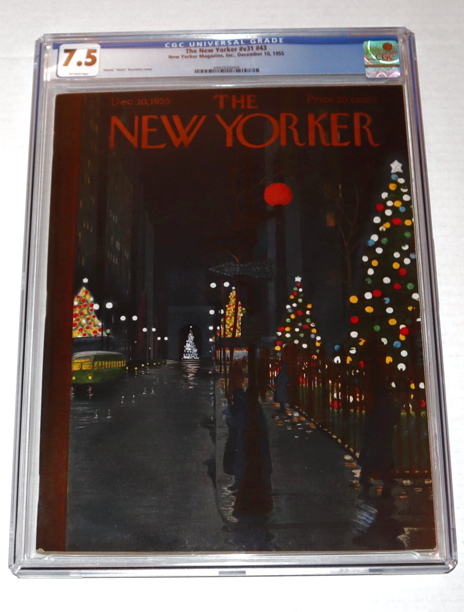 New Yorker magazine December 10 1955 NYC Xmas tree night CGC 7.5 VERY FINE- WOW