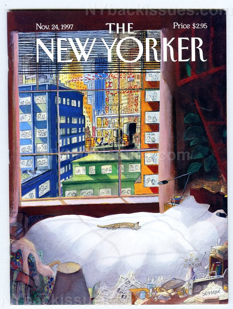 New Yorker magazine November 24 1997 Sempe sleeping cat NYC complete NM NO LABEL