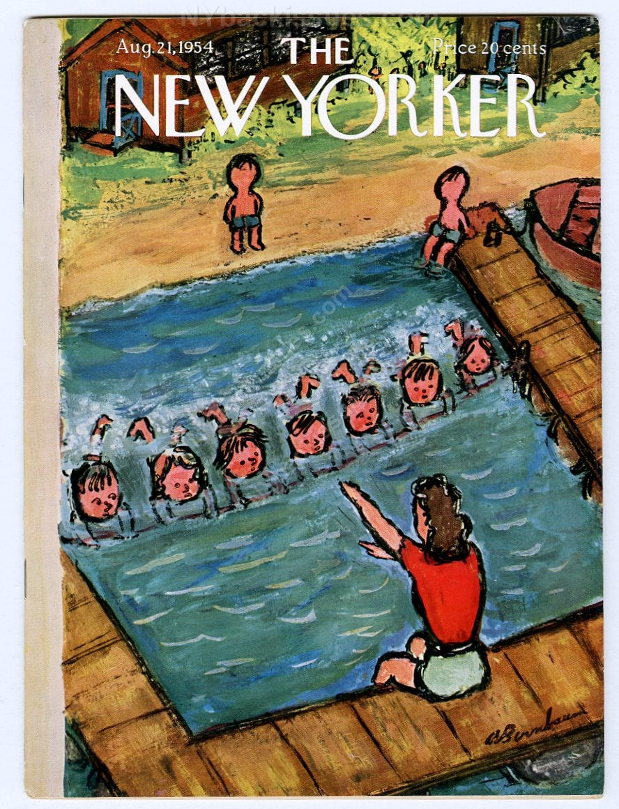 New Yorker magazine August 21 1954 AKC kennel club profile Charles Addams witch daughter Can I Borrow The Broom Tonight? VF