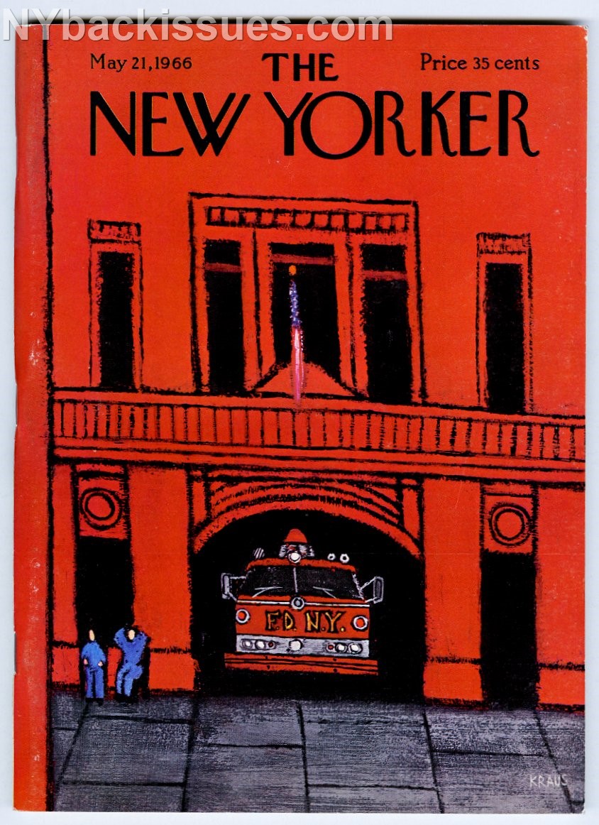 New Yorker magazine May 21 1966 FDNY fire truck W.S. Merwin John Betjeman VFNM