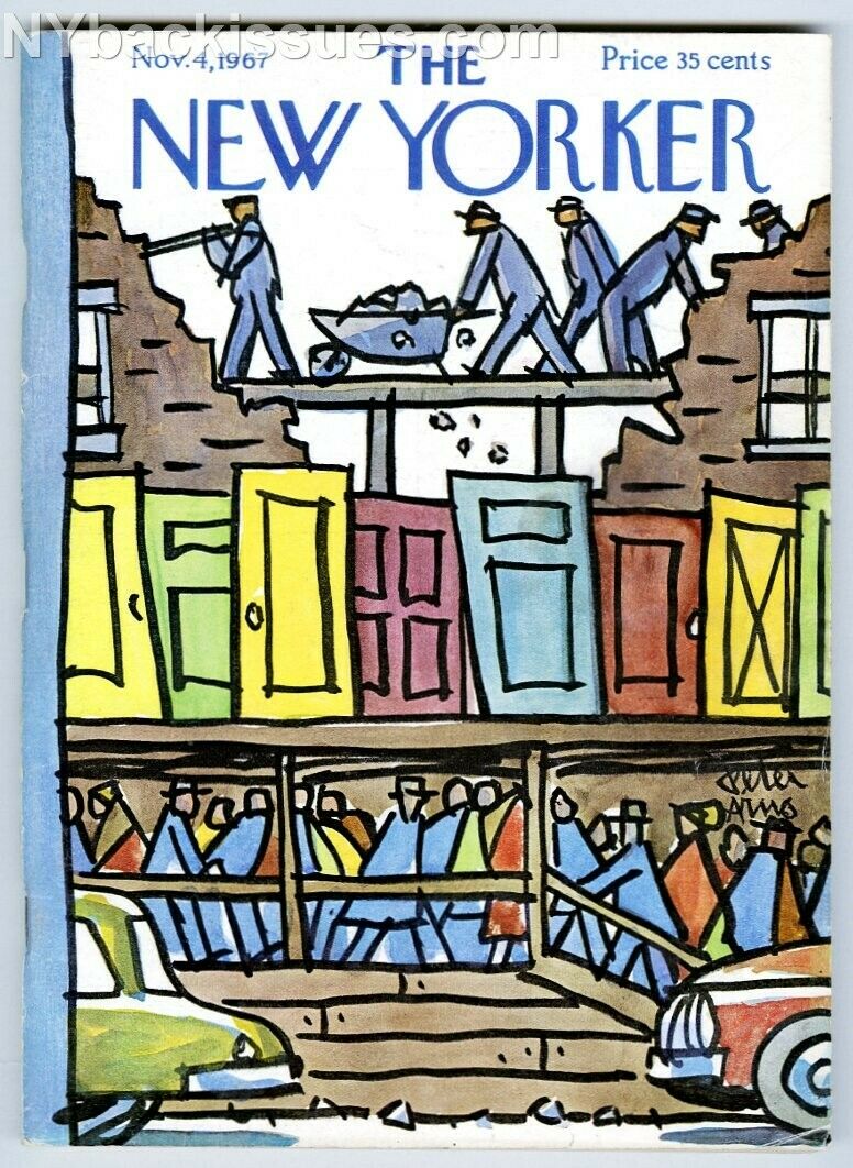 New Yorker magazine November 4 1967 construction workers temp sidewalk