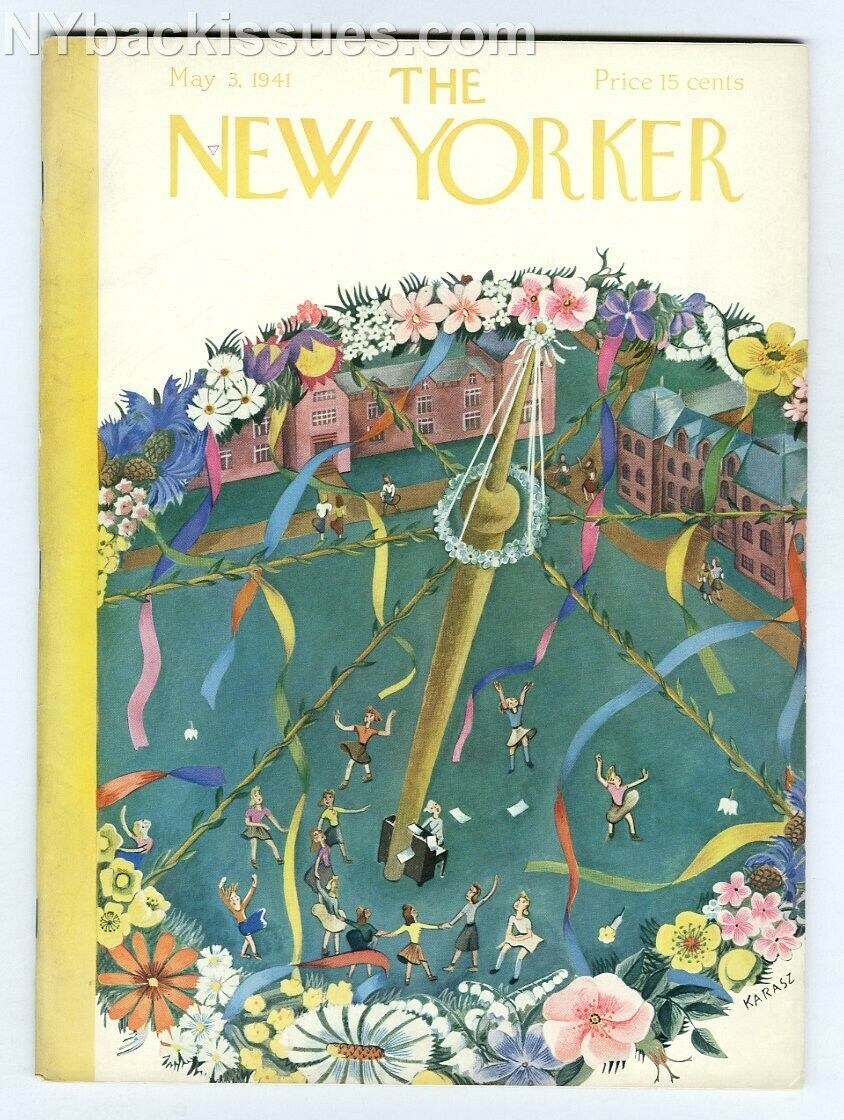 New Yorker magazine May 3 1941 maypole may pole flowers girls Karasz FINE