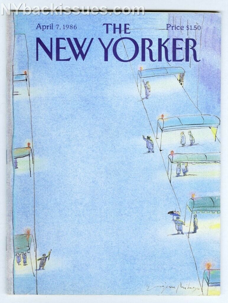 New Yorker magazine April 7 1986 no taxi cabs NYC street