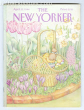 Load image into Gallery viewer, New Yorker magazine April 23 1984 Jenni Oliver Easter garden basket bunny
